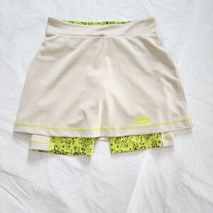 Nike Size XL Girls Cream and Neon Green Athletic Training Skort
